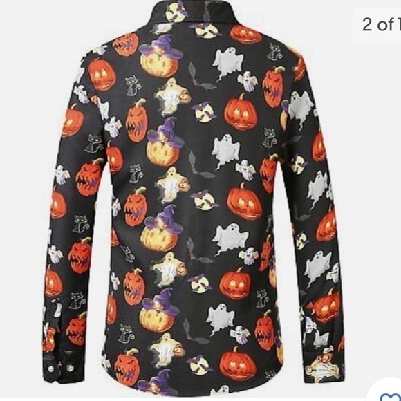 𝅺nwt Small SSLR Halloween Button Up Long Sleeve Shirt - Picture 4 of 5
